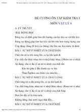 Đề cương ôn tập kiểm tra học kỳ II môn Vật lý Lớp 6 - Năm học 2018-2019